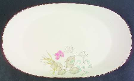 Parisian Spring Ivory (Gold Trim) 17" Oval Serving Platter