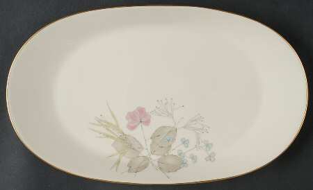 Parisian Spring Ivory (Gold Trim) 13" Oval Serving Platter