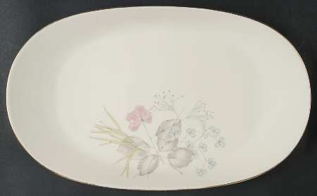 Parisian Spring Ivory (Gold Trim) 15" Oval Serving Platter