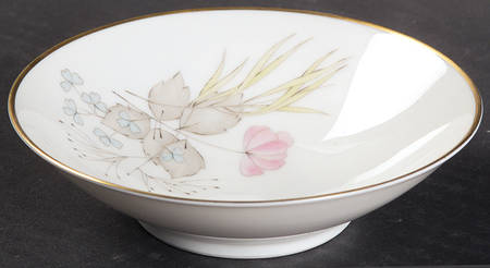 Parisian Spring White (Gold Trim) Fruit/Dessert (Sauce) Bowl
