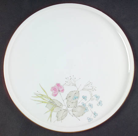 Parisian Spring White (Gold Trim) Round Torte Plate