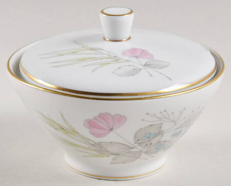 Parisian Spring White (Gold Trim) Sugar Bowl & Lid