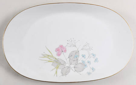 Parisian Spring White (Gold Trim) 15" Oval Serving Platter