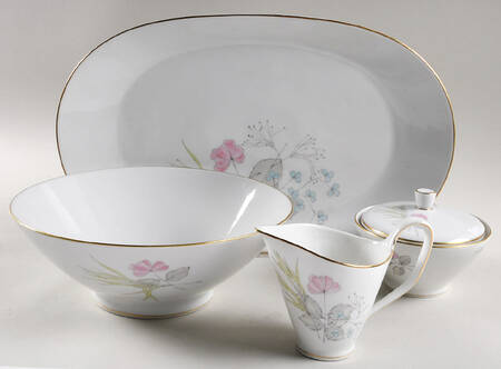 Parisian Spring White (Gold Trim) 5 Piece Hostess Set