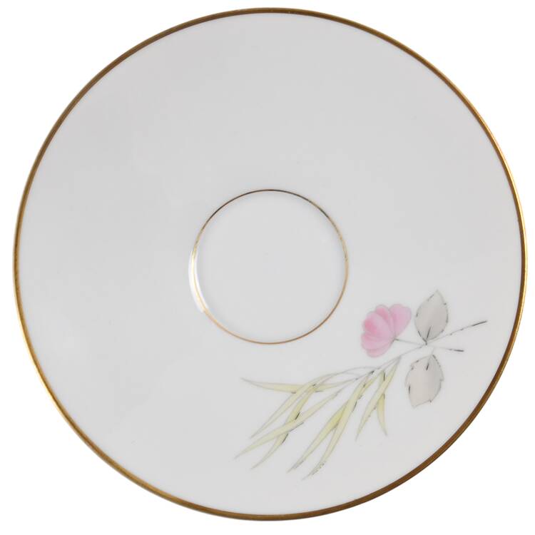Parisian Spring White (Gold Trim) Saucer for Flat Cup