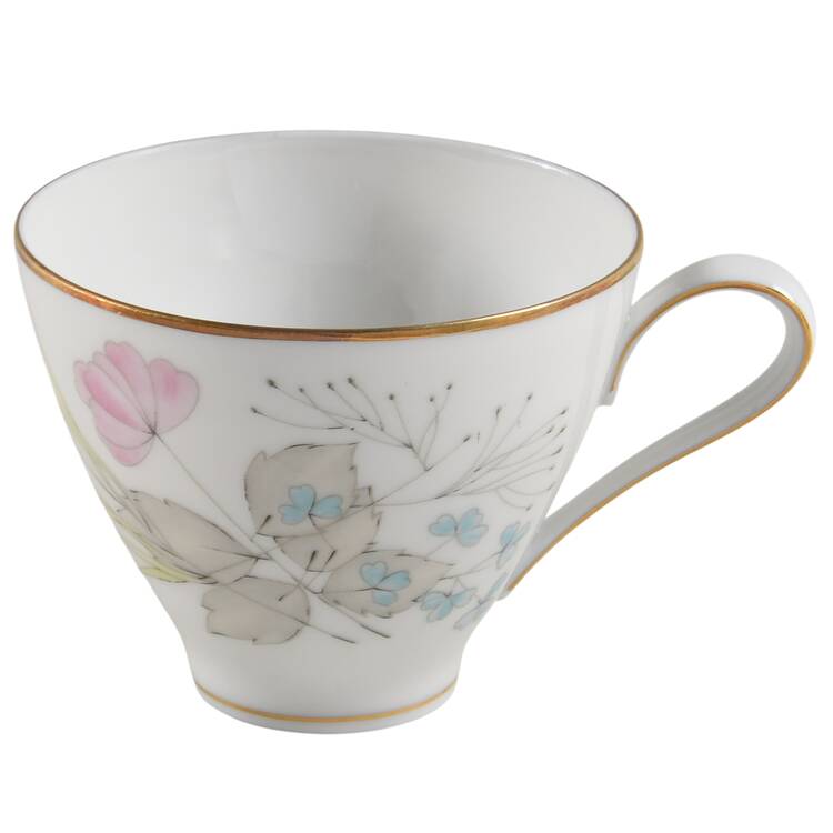 Parisian Spring White (Gold Trim) Flat Cup