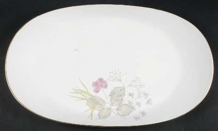 Parisian Spring White (Gold Trim) 17" Oval Serving Platter