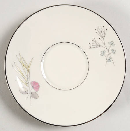 Parisian Spring White (Platinum Trim) Saucer for Cream Soup Bowl