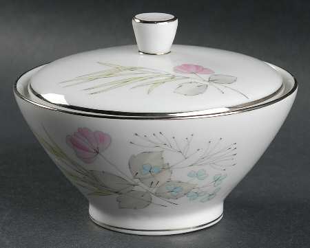 Parisian Spring White (Platinum Trim) Sugar Bowl & Lid