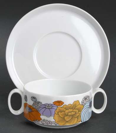 Patras Flat Cream Soup Bowl & Saucer Set