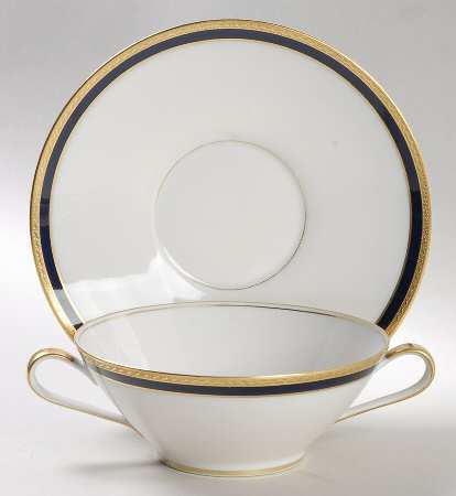 Patricia Flat Cream Soup Bowl & Saucer Set