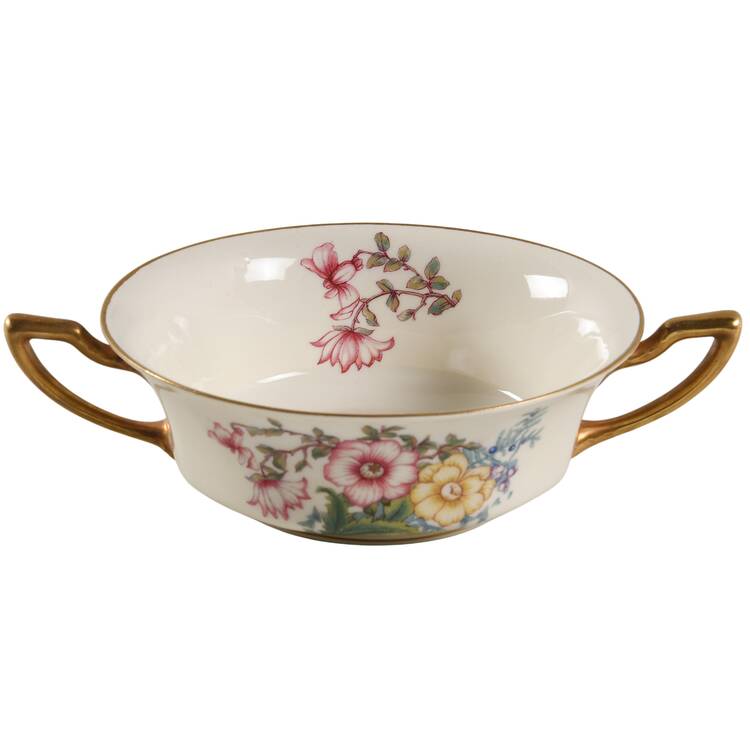 Phoenix (U.S. Zone, Gold Trim & Verge) Flat Cream Soup Bowl