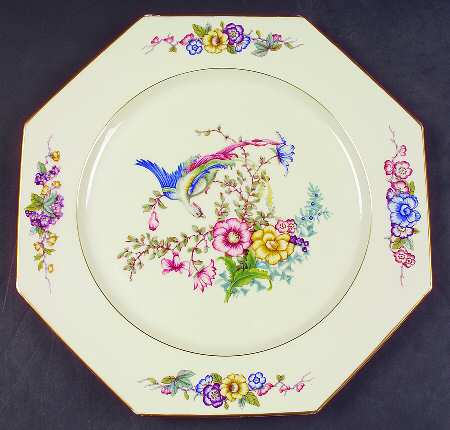 Phoenix (U.S. Zone, Gold Trim & Verge) 12" Octagonal Chop Plate