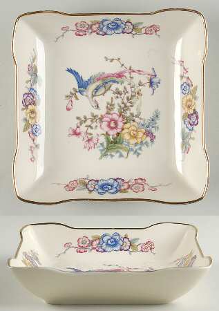 Phoenix (U.S. Zone, Gold Trim & Verge) 7" Square Vegetable Bowl