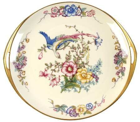 Phoenix (U.S. Zone, Gold Trim & Verge) Handled Cake Plate