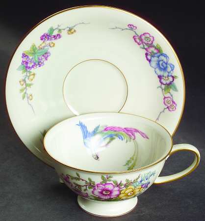 Phoenix (Winifred Shape) Footed Cup & Saucer Set by Rosenthal - Continental
