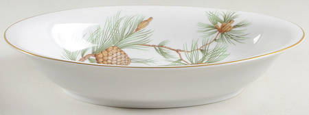 Pine Needles 10" Oval Vegetable Bowl