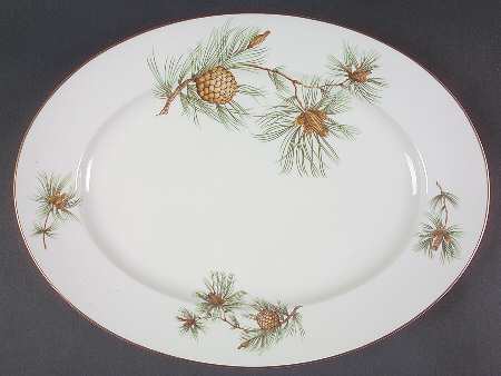 Pine Needles 14" Oval Serving Platter