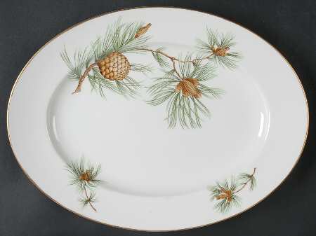 Pine Needles 13" Oval Serving Platter