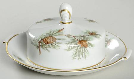 Pine Needles Round Covered Butter