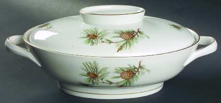 Pine Needles Oval Covered Vegetable
