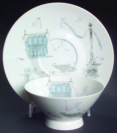 Plaza Footed Cream Soup Bowl & Saucer Set