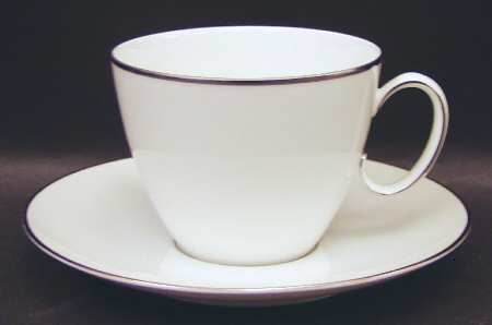 Platinum Band (Rhythm Shape) Flat Cup & Saucer Set by Rosenthal - Continental