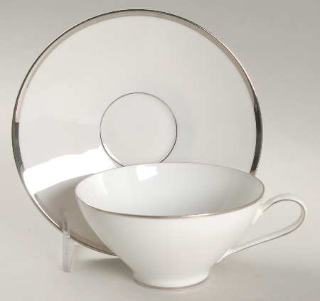 Platinum Band (Bettina Shape) Flat Cup & Saucer Set