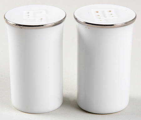 Platinum Band Linear Shape Salt & Pepper Set