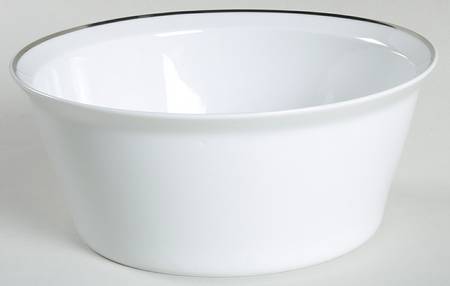 Platinum Band Linear Shape 7" Round Vegetable Bowl