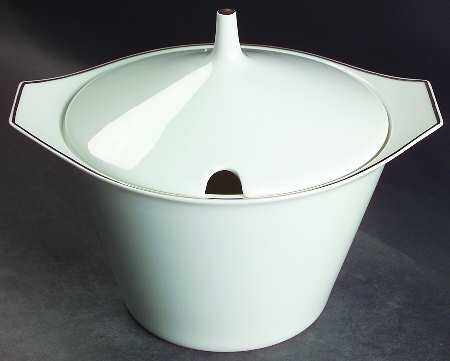 Platinum Band Linear Shape Tureen &  Lid