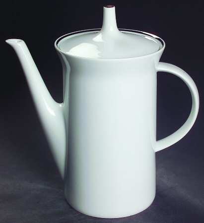 Platinum Band Linear Shape Coffee Pot & Lid