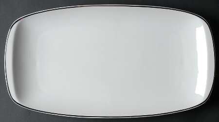 Platinum Band Linear Shape 15" Oval Serving Platter