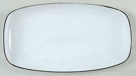 Platinum Band Linear Shape 13" Oval Serving Platter