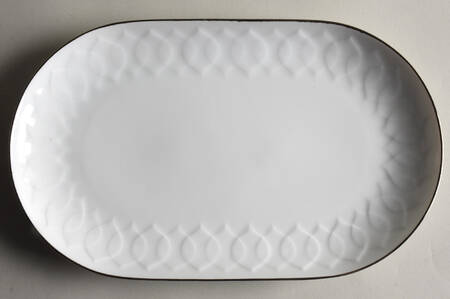 Platinum Band (Lotus Shape) 11" Oval Serving Platter