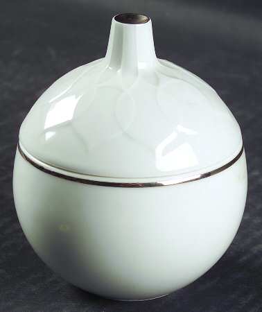 Platinum Band (Lotus Shape) Sugar Bowl & Lid