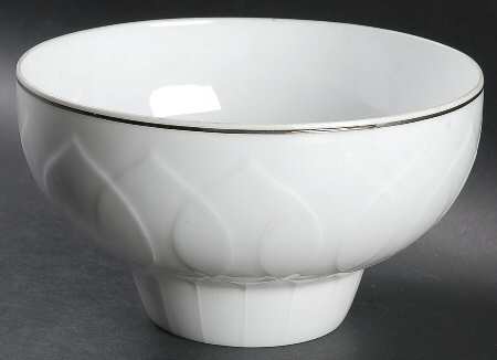 Platinum Band (Lotus Shape) 7" Round Vegetable Bowl