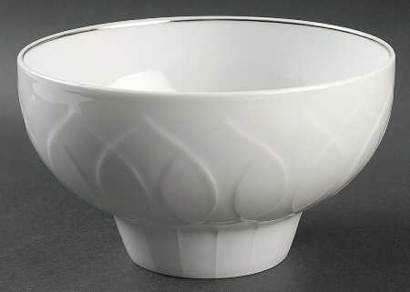 Platinum Band (Lotus Shape) 6" Round Vegetable Bowl