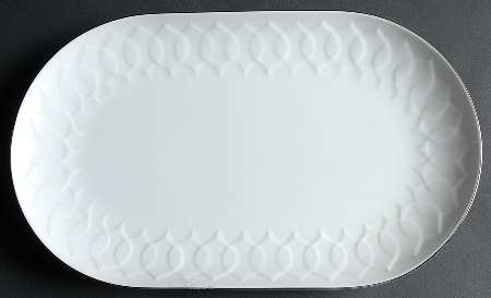 Platinum Band (Lotus Shape) 13" Oval Serving Platter