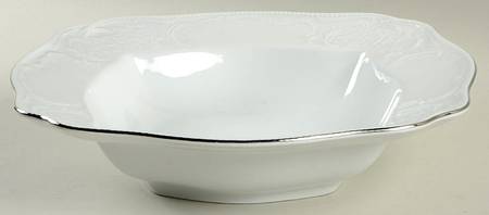 Platinum Band (Sanssouci, White) 11" Square Vegetable Bowl