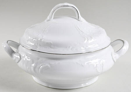 Platinum Band (Sanssouci, White) Round Covered Vegetable