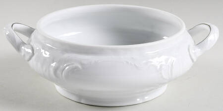 Platinum Band (Sanssouci, White) Round Vegetable No Lid