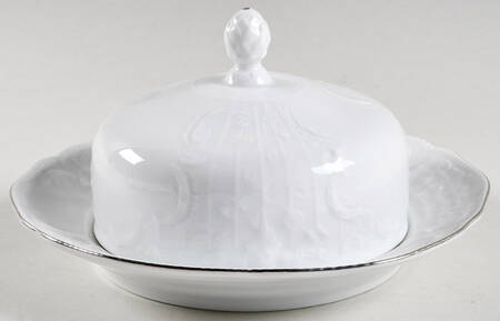 Platinum Band (Sanssouci, White) Round Covered Butter