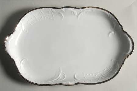 Platinum Band (Sanssouci, White) 15" Oval Serving Platter