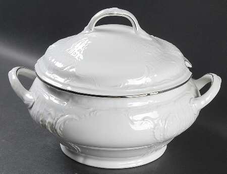 Platinum Band (Sanssouci, White) Tureen &  Lid