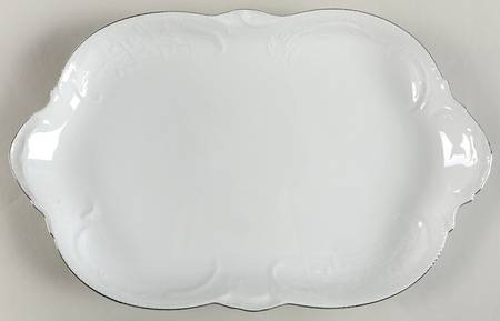 Platinum Band (Sanssouci, White) 13" Oval Serving Platter