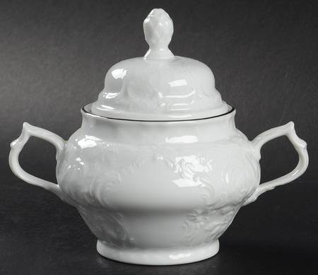 Platinum Band (Sanssouci, White) Sugar Bowl & Lid