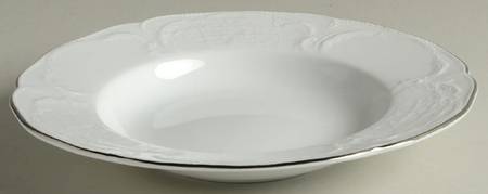 Platinum Band (Sanssouci, White) Large Rim Soup Bowl
