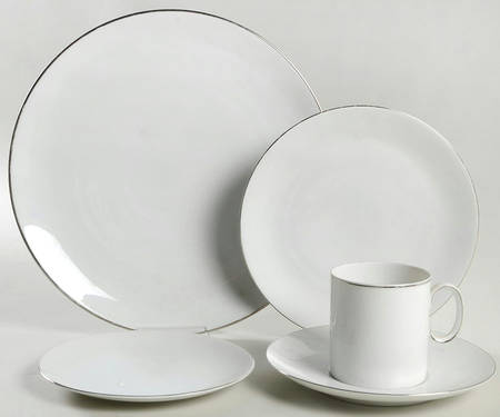 Platinum Band (Medallion Shape) 5 Piece Place Setting