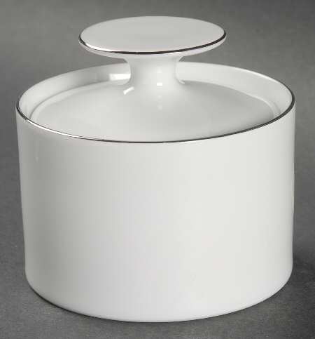 Platinum Band (Medallion Shape) Sugar Bowl & Lid